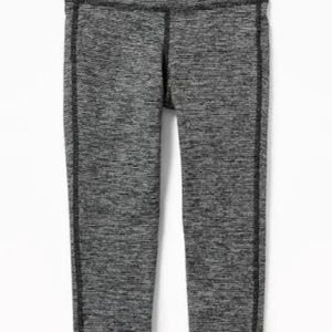 Grey/Black Striped Capri Leggings - Athletic Pants